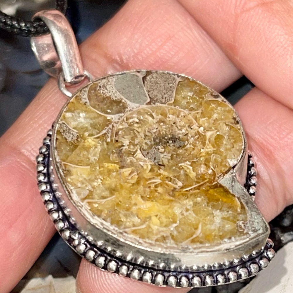 Earthy Ammonite Pendant 1 7/8”